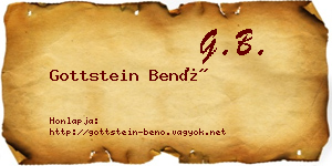 Gottstein Benő névjegykártya